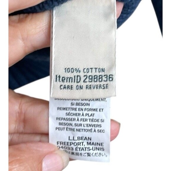 L.L.Bean Medium Navy Blue Cable Knit Zip-up Sweater Women's M Heavyweight Cozy - Picture 11 of 11